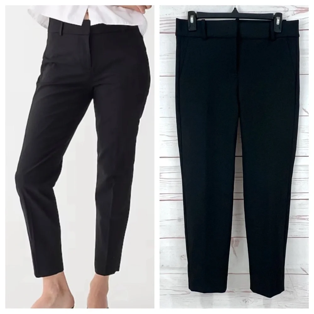 J.Crew Cameron High Rise Slim Ankle Trouser Pants in Four-Season Stretch Black